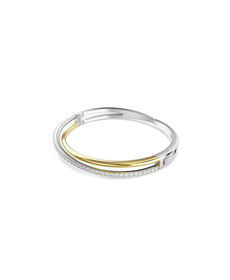 Swarovski Round Cut White Mixed Metal Finish Hyperbola Bangle