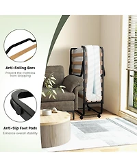 Sugift Twin Size Folding Bed with Foam Mattress and Lockable Wheels