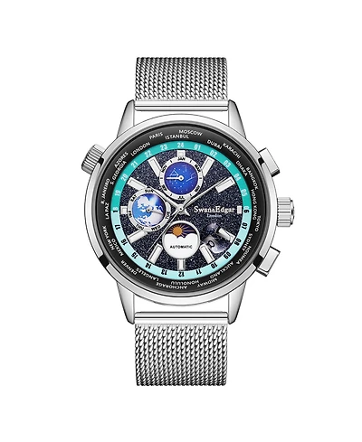 SE1944 Swan & Edgar Hand Assembled Welkin Automatic Silver Black