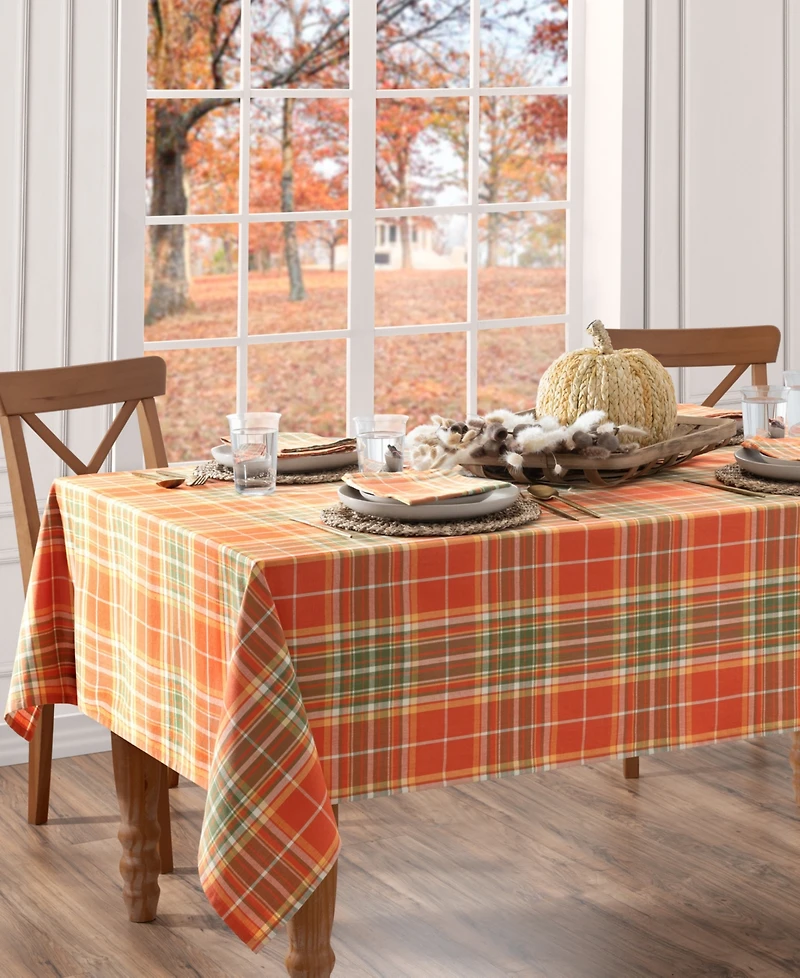Elrene Hawley Plaid Harvest Cotton Rectangle Tablecloth, 52" x 70"