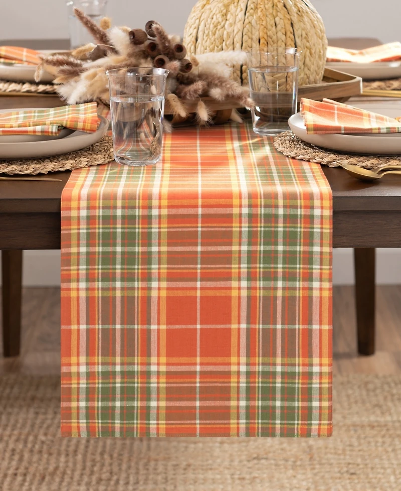 Elrene Hawley Plaid Harvest Cotton Table Runner, 13" x 70"