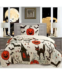 MarCielo Halloween Themed Quilt Bedspread Set Twin