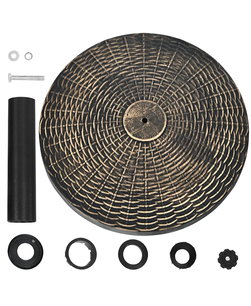 Vebreda 22Lbs Patio Resin Umbrella Base with Wicker Style for Outdoor Use