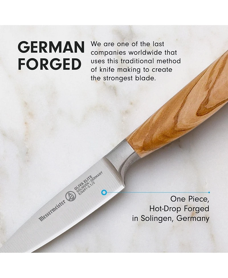 Messermeister Oliva Elite Spear Point Paring Knife, 3.5"