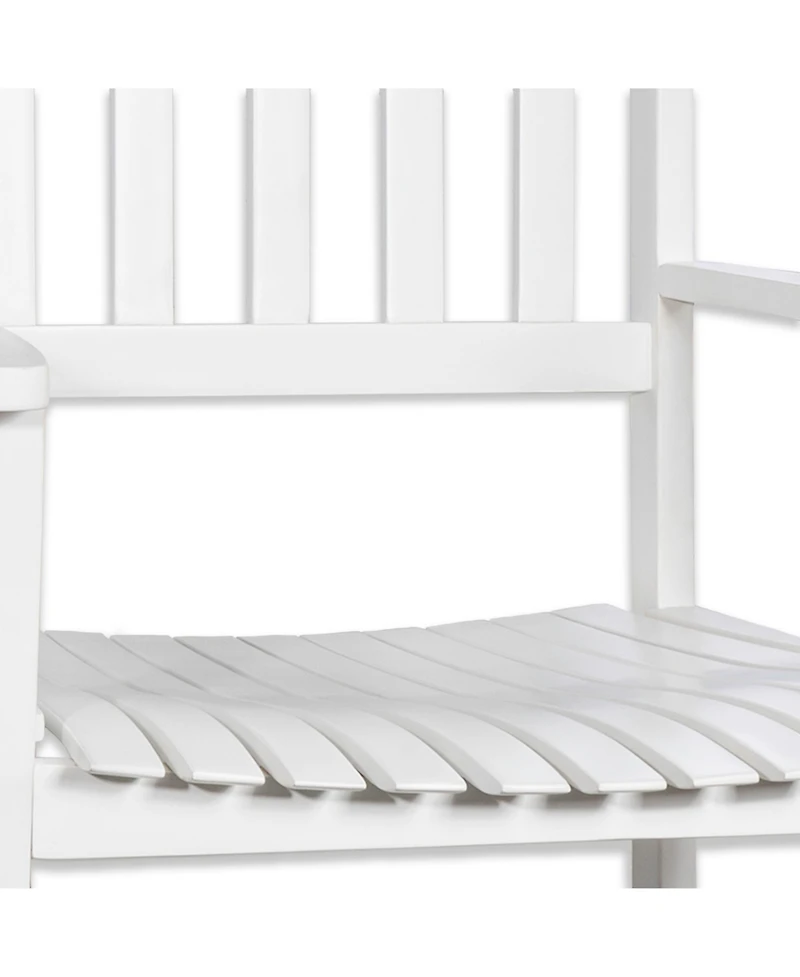 Jonathan Y Seagrove Farmhouse Classic Slat-Back 350-lbs Support Acacia Wood Outdoor Rocking Chair