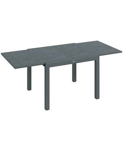 Outsunny Extendabl Outdoor Dining Table, Aluminum Frame Garden Table,