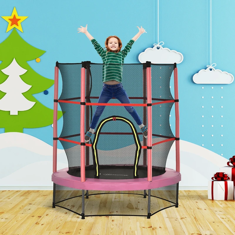 Outsunny Φ5FT Kids Trampoline with Enclosure Net for Age 3 to 6 Years