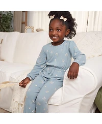 Gerber Baby Girls Soft Hacci Long Sleeve Floral Jumpsuit