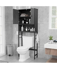 Costway Over The Toilet Storage Cabinet Free Standing Rack with Adjustable Shelf