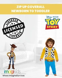 Disney Toddler Boys Pixar Toy Story Woody Zip Up Coverall Newborn to