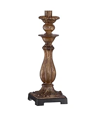 Regency Hill Alzano Cottage Accent Table Lamp 18" High Antique Distressed Light Bronze Square Shade for Bedroom Living Room Bedside Nightstand Of