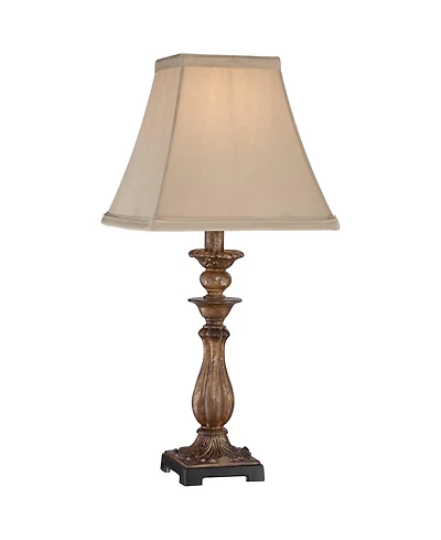 Regency Hill Alzano Cottage Accent Table Lamp 18" High Antique Distressed Light Bronze Square Shade for Bedroom Living Room Bedside Nightstand Of