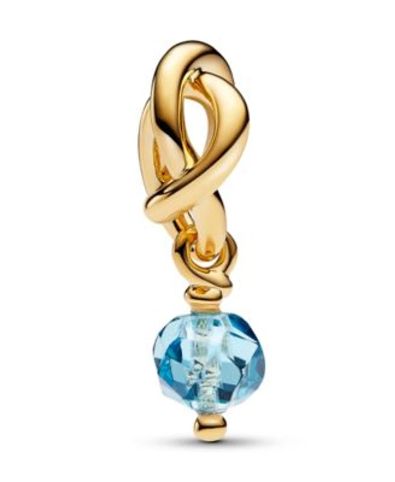 Pandora 14k Gold Plated Faceted Eternity Circle Dangle Charm