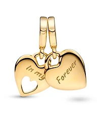 Pandora 14K Gold-Plated Double Heart Split Dangle Charm