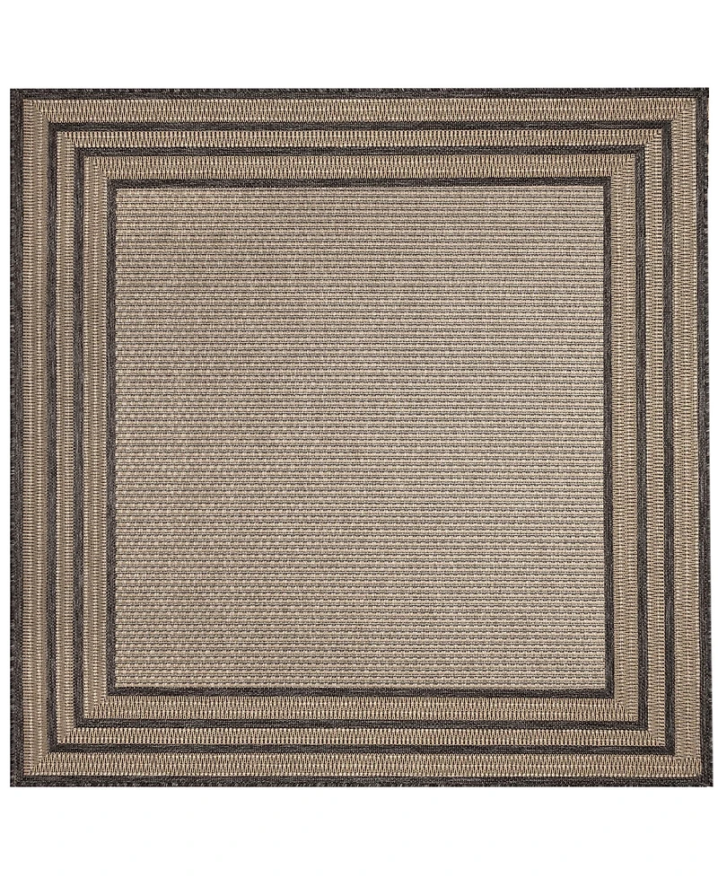 Liora Manne' Monaco Striped Border 7'10"x7'10" Square Area Rug