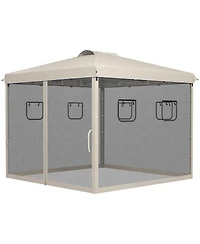 Outsunny 10' x 10' Pop Up Canopy Tent with Netting, Carry Bag and Windows