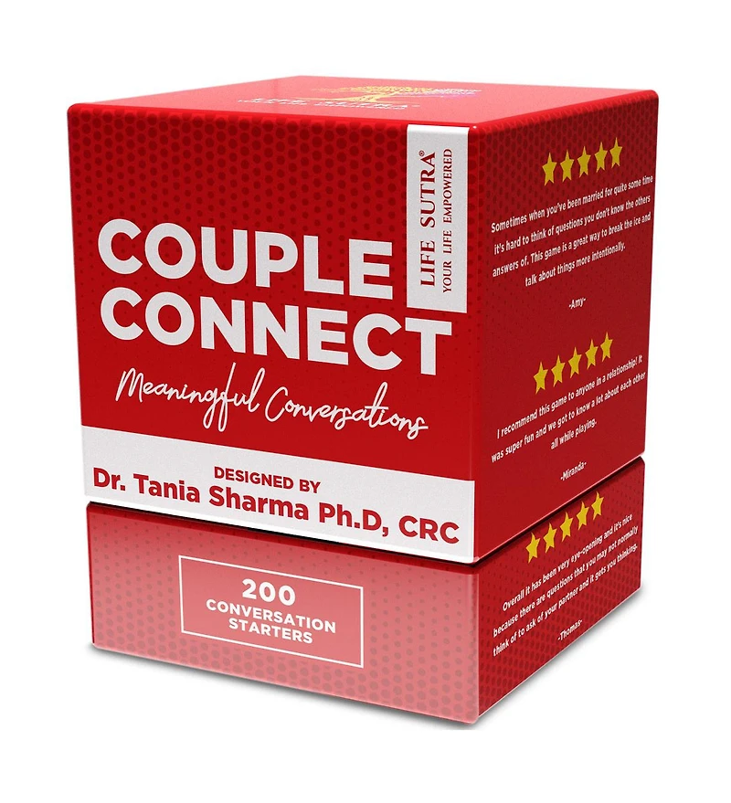 Life Sutra Couples Games for Adults - 200 Conversation Cards Crafted by Psychologist - Meaningful Conversation Starters - Fun Date Night Ideas