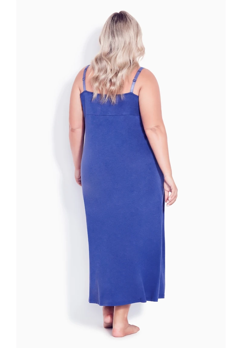 Avenue Plus Size Lace Trim Maxi Sleep Dress