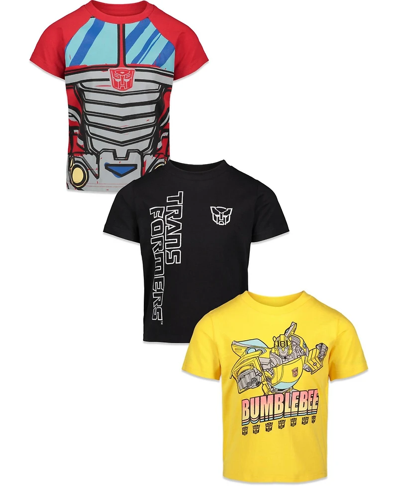Transformers Toddler Boys Bumblebee Optimus Prime Megatron 3 Pack T-Shirts to