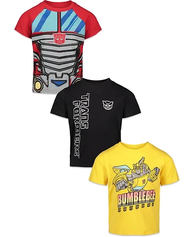 Transformers Toddler Boys Bumblebee Optimus Prime Megatron 3 Pack T-Shirts to