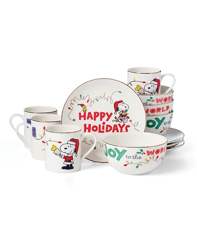 Lenox Snoopy Christmas 12-Pc. Dessert Set, Service for 4