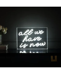 All We Have Is Now Contemporary Glam Acrylic Box Usb Operated Led Neon Light Lamp