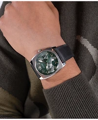 Guess Men's Multi-Function Black Genuine Leather Watch 41mm