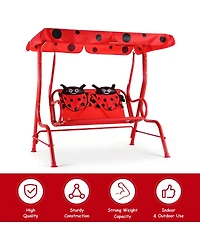 Slickblue 2 Person Kids Patio Swing Porch Bench with Canopy