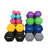 Bintiva Neoprene Hexagon shaped Dumbbells - 10 lbs
