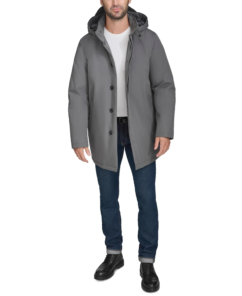 Cole Haan Men's Rain Coat with Removable Hood