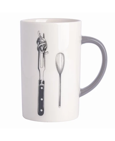 Babish Carving Fork and Whisk Latte Tattoo Mug, 15oz