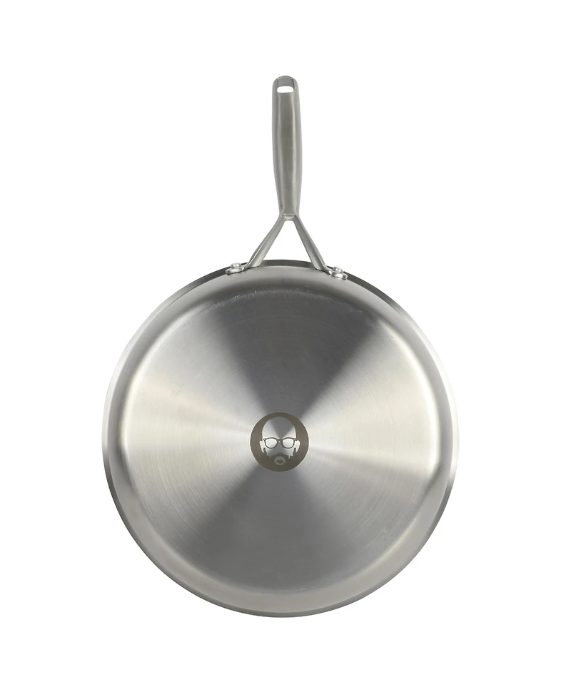 Babish 12 Inch Stainless Steel Triply Professional Grade Fry Pan w/ Stainless Lid