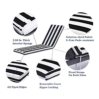 Streamdale Premium Outdoor Chaise Cushion with Removable Cover