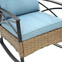Streamdale 3-Piece Outdoor Rattan Rocking Chair Set (Grey)