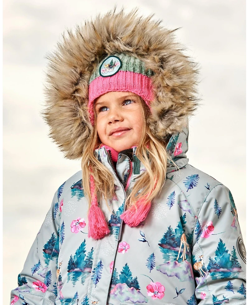 Deux par Girl Peruvian Knit Hat Pink And Gradient Green - Toddler|Child
