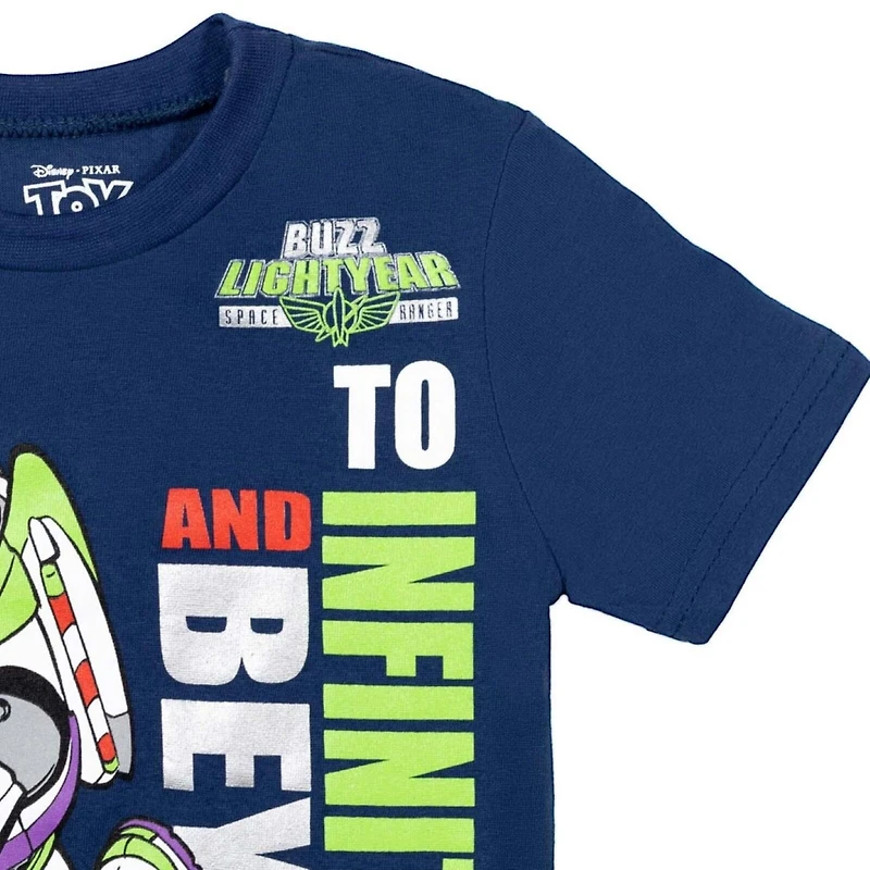 Toy Story Little Boys Disney Pixar Woody Buzz Lightyear Bo Peep Rex Athletic T-Shirt Mesh Shorts Outfit Set to