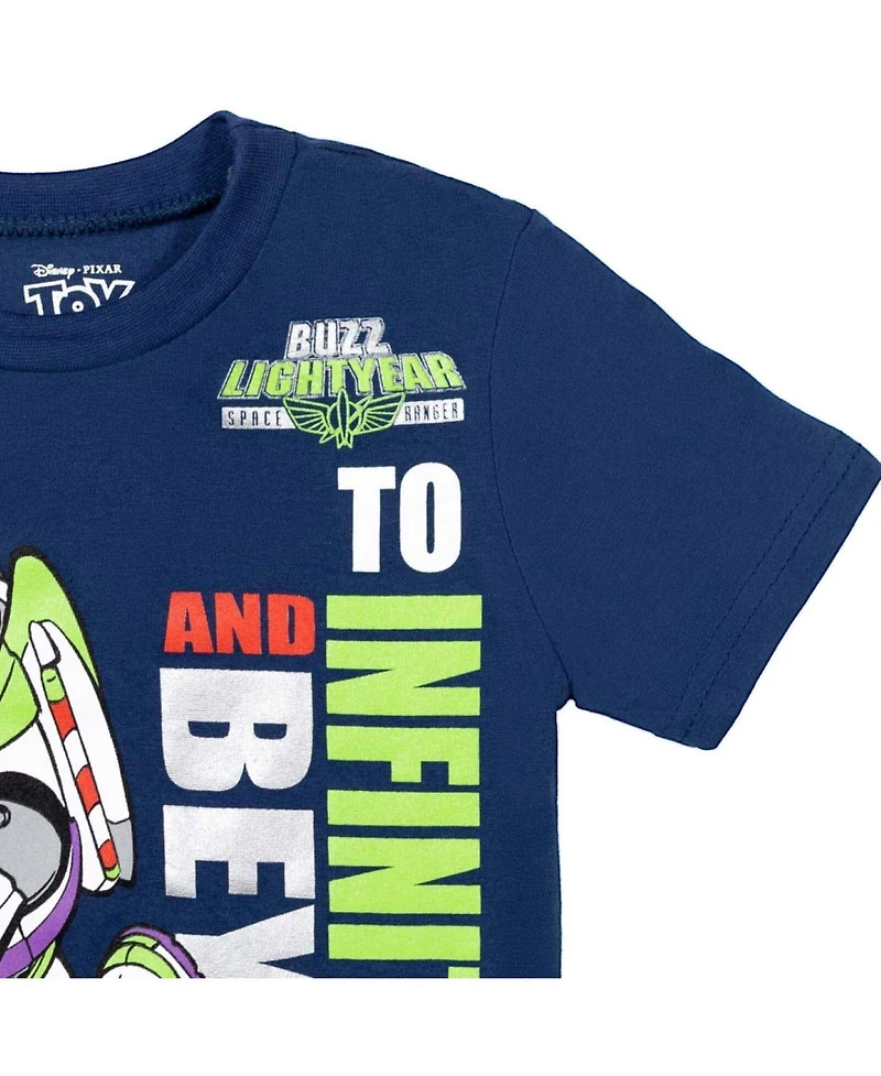 Disney Pixar Toy Story Woody Buzz Lightyear Bo Peep Rex Athletic T-Shirt Mesh Shorts Outfit Set Infant to Little Kid