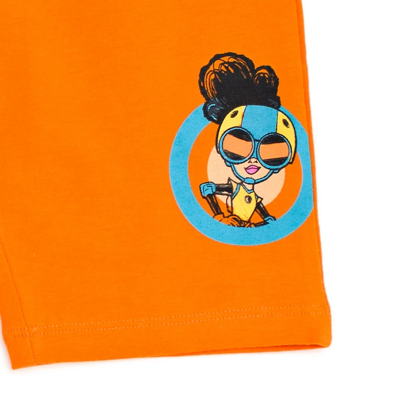 Moon Girl and Devil Dinosaur Little Girls Oversized Drop Shoulder T-Shirt Shorts Outfit Set