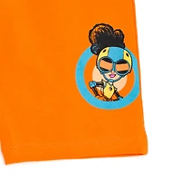 Moon Girl and Devil Dinosaur Little Girls Oversized Drop Shoulder T-Shirt Shorts Outfit Set