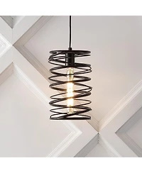 Jonathan Y Helisa 7.25" 1-Light Modern Contemporary Iron Spiral Led Pendant