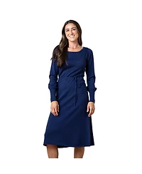 Hope & Henry Women's Organic Bellow Sleeve Pointelle Sweater Dress