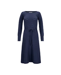 Hope & Henry Women's Organic Bellow Sleeve Pointelle Sweater Dress