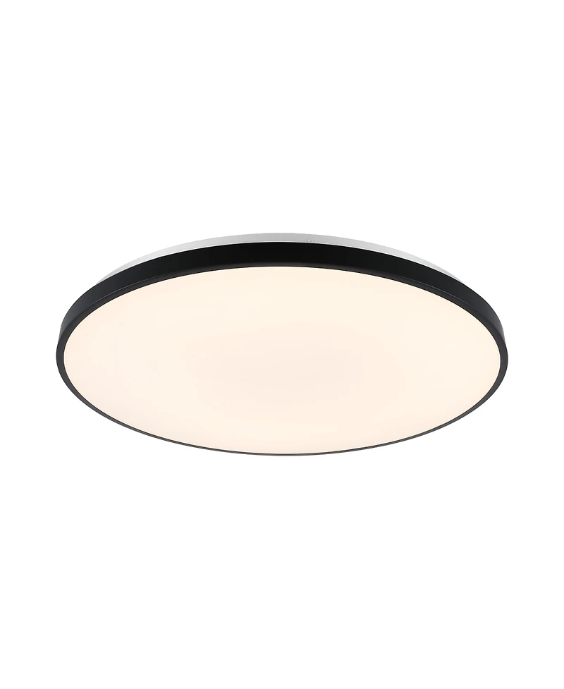 Jonathan Y Astrid 21.25" 1-Light Modern Minimalist Iron Circle Integrated Led Flush Mount, Brushed Nickel