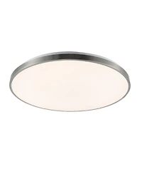 Jonathan Y Astrid 21.25" 1-Light Modern Minimalist Iron Circle Integrated Led Flush Mount, Brushed Nickel