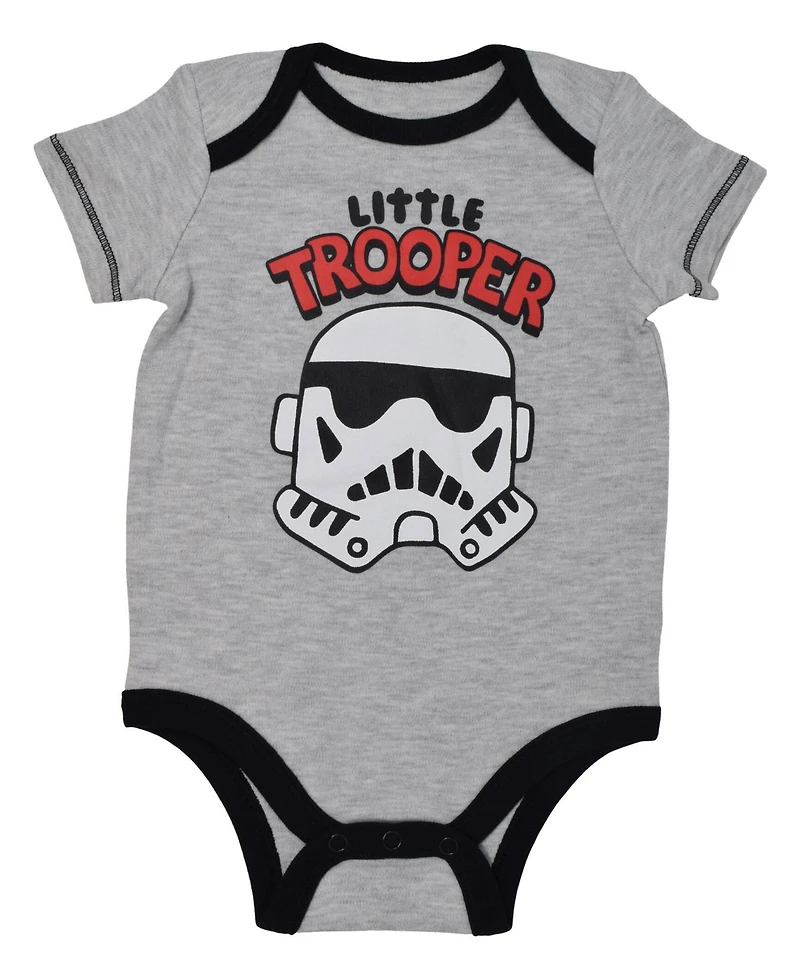 Star Wars Baby Boys Chewbacca C-3PO R2-D2 Darth Vader Yoda 5 Pack Short Sleeve Bodysuits Newborn to