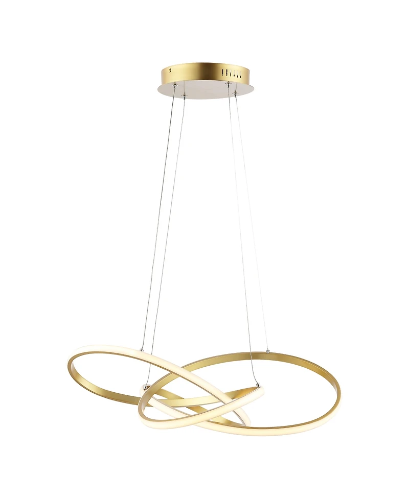 Jonathan Y Alexia 25" Abstract Integrated Led Metal Adjustable Pendant