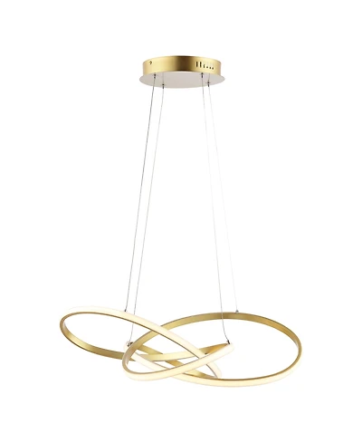 Jonathan Y Alexia 25" Abstract Integrated Led Metal Adjustable Pendant
