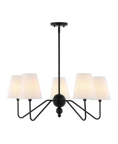 Jonathan Y Skylar 32" 5-Light Classic Minimalist Iron Inverted Gourd Led Chandelier, Black