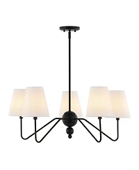 Jonathan Y Skylar 32" 5-Light Classic Minimalist Iron Inverted Gourd Led Chandelier, Black