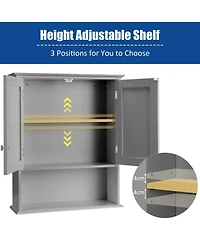 Skonyon 2-Door Wall Mount Bathroom Storage Cabinet with Open Shelf